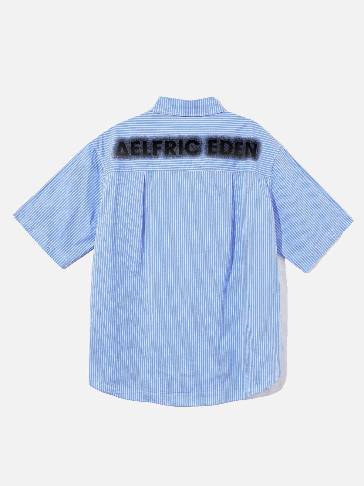 City Of Love Detachable Sleeve Striped Long Sleeve Shirt Product Image