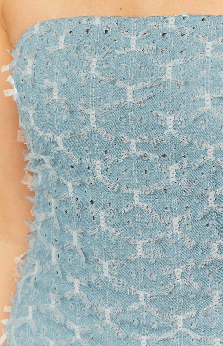 Turn It Up Denim Strapless Mini Dress Baby Product Image