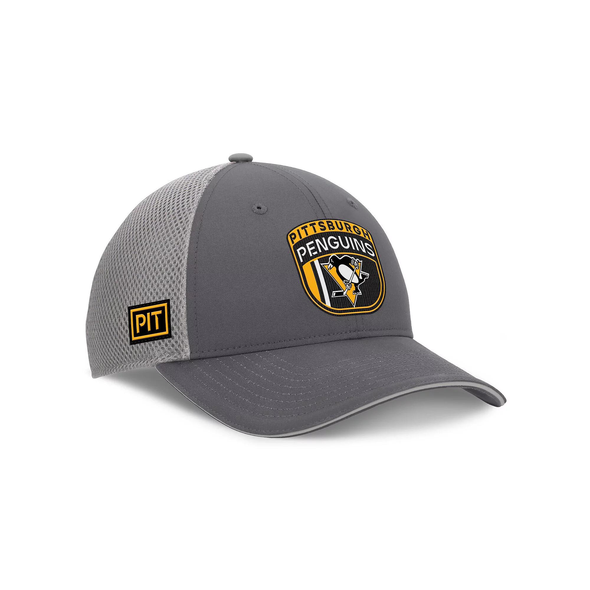 Men's Fanatics Gray Pittsburgh Penguins Authentic Pro Home Ice Trucker Adjustable Hat, Grey Product Image