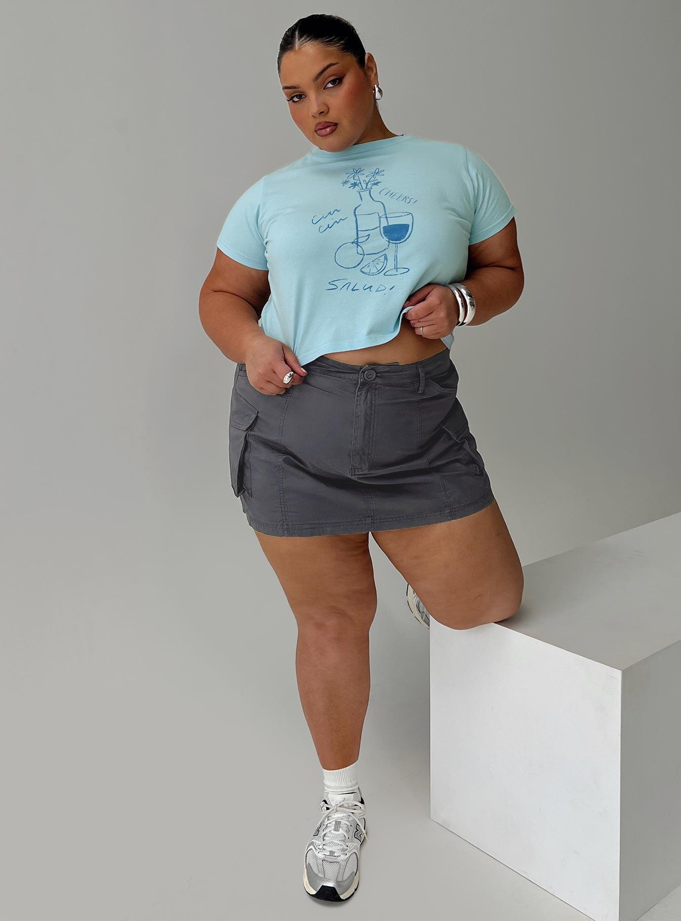 Lieutenant Cargo Mini Skirt Slate Product Image