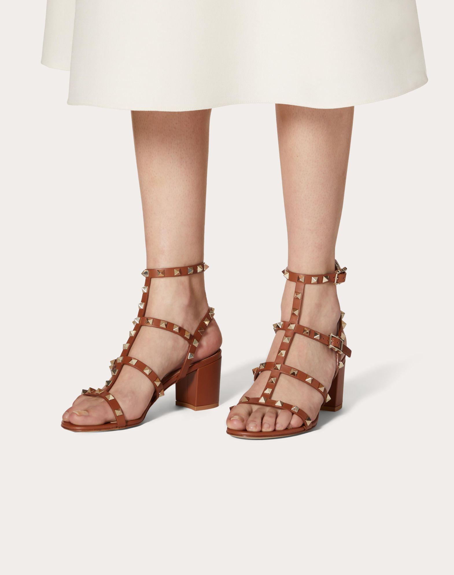 Rockstud Calfskin Ankle Strap Sandal 60 Mm Product Image