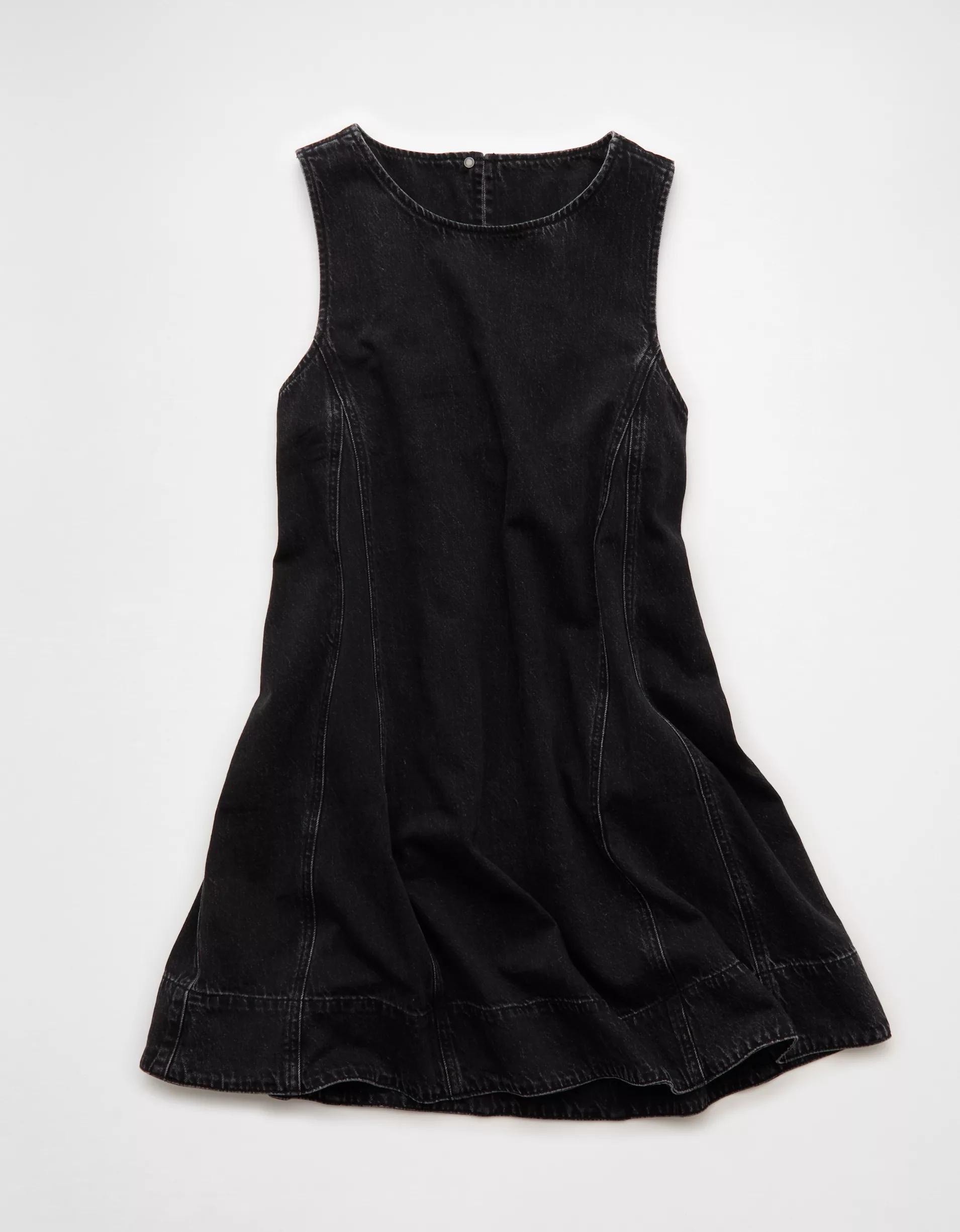 AE High Neck Denim Shift Dress Product Image