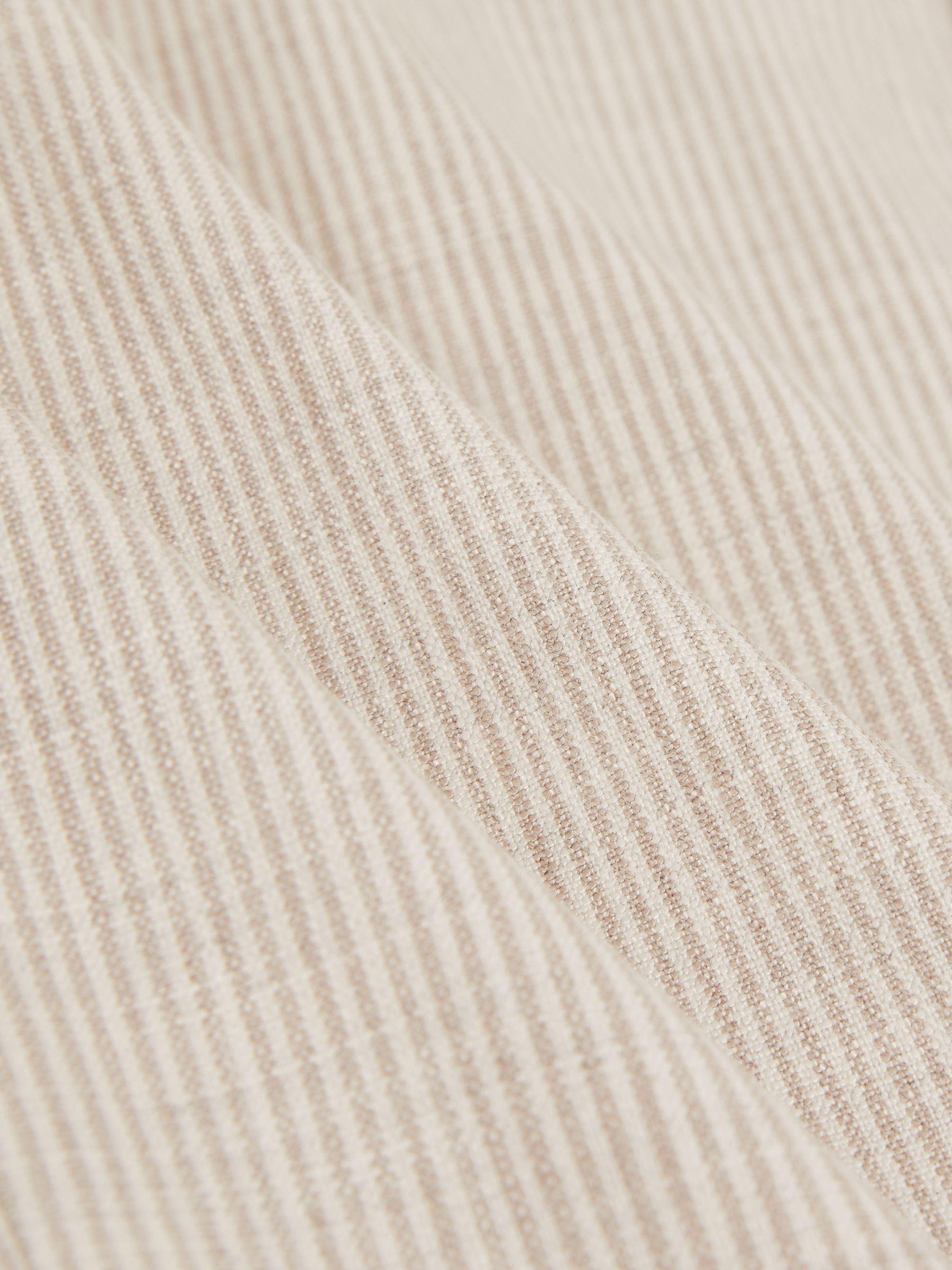 Slim Fit Single Breasted Pinstripe Suit Blazer in Oatmeal/White Product Image