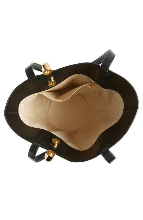 JACQUEMUS The Medium Bambola Asymmetric Leather Bucket Bag In Black 990 Product Image