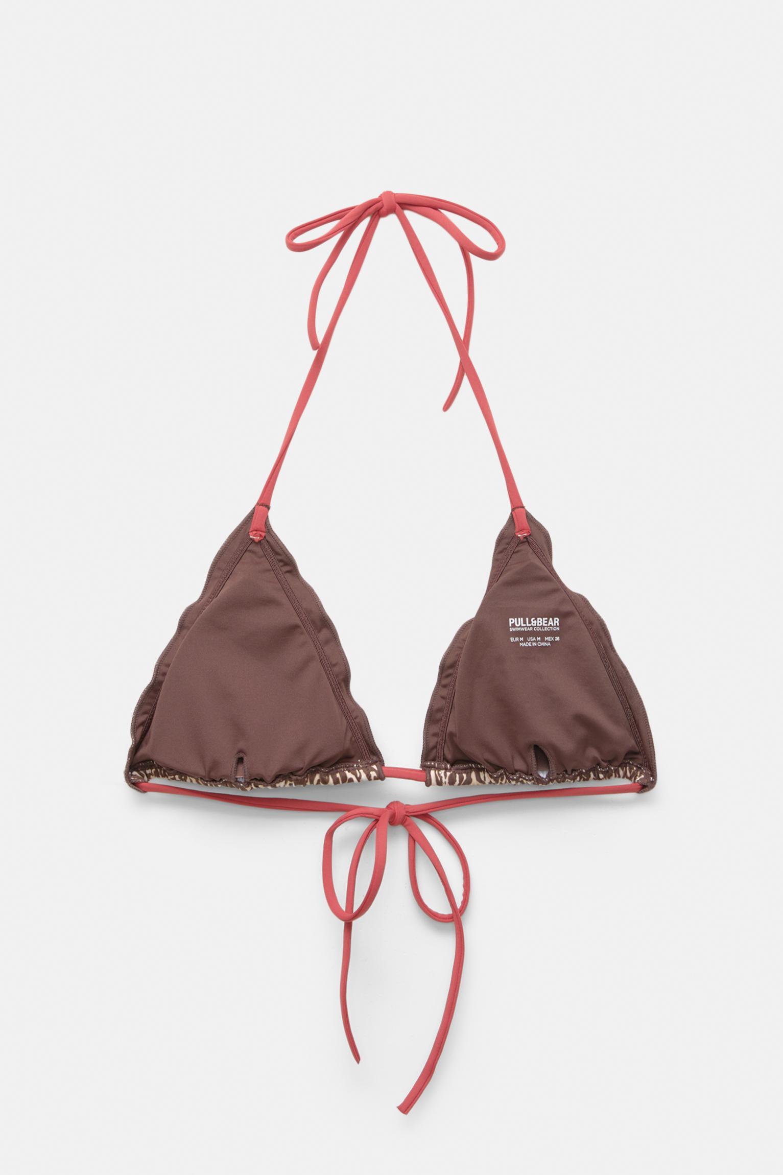 Triangle animal print bikini top Product Image