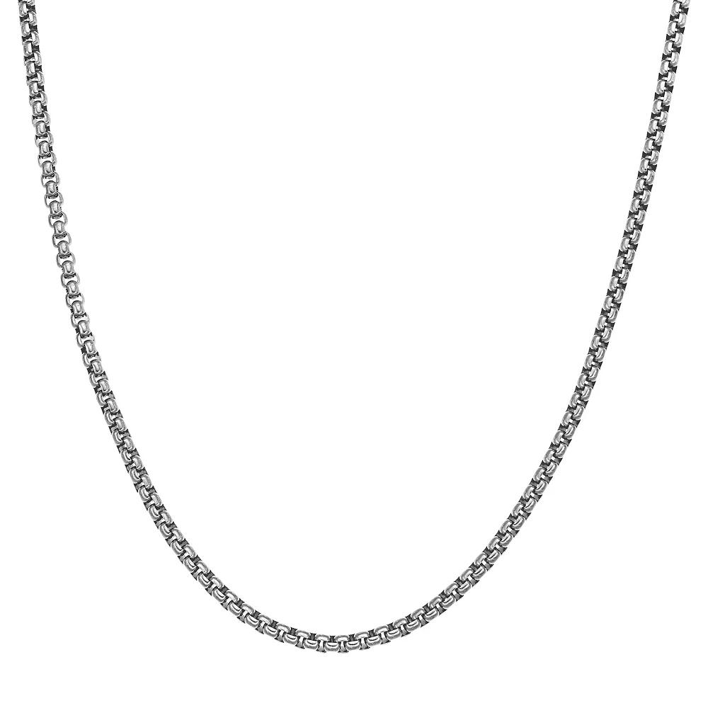 Mens LYNX Stainless Steel Round Box Chain Necklace Gold Tone Product Image
