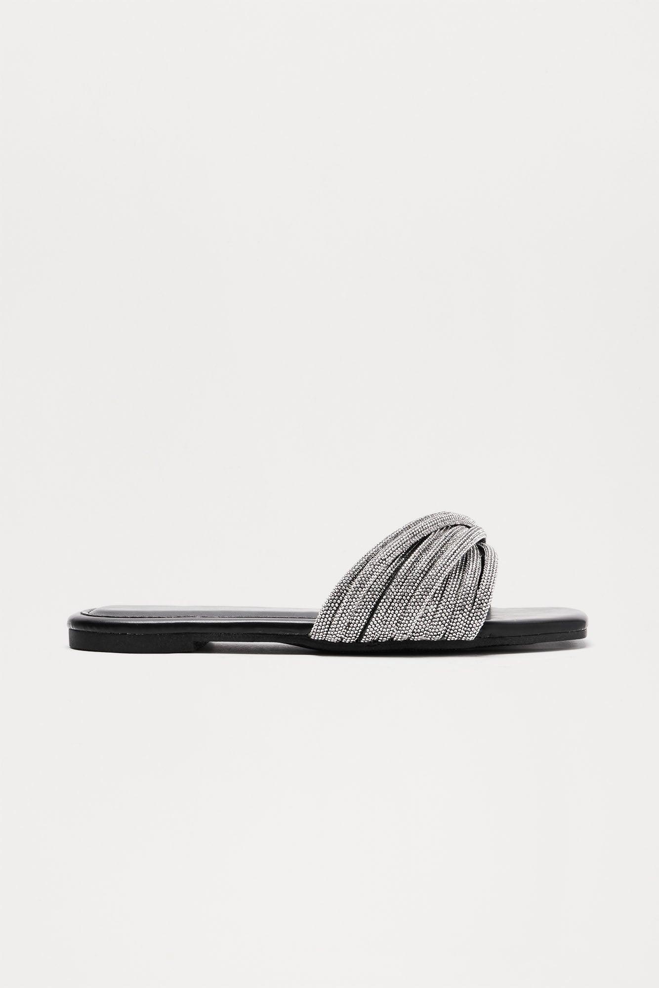 Mercer Rhinestone Sandals - Black Product Image