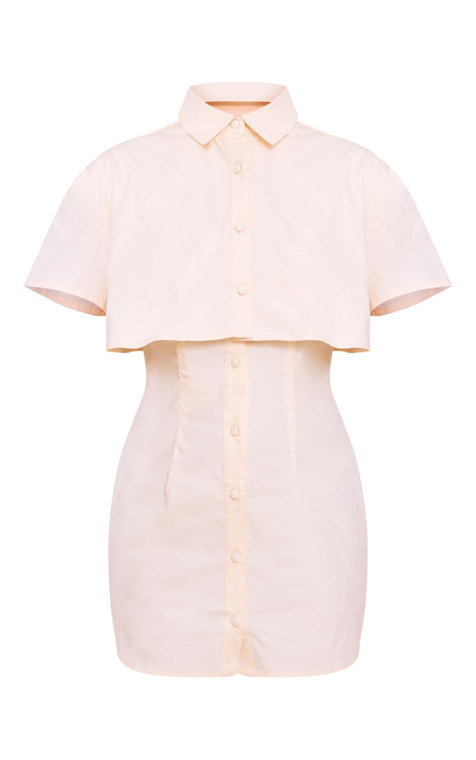 Cream Overlay Detail Shift Dress Product Image