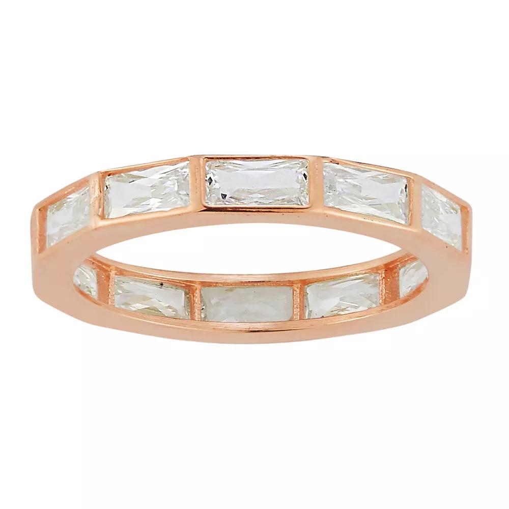 Sunkissed Sterling Cubic Zirconia Band Ring, Women's, Size: 8, Rose Gold Tone Product Image