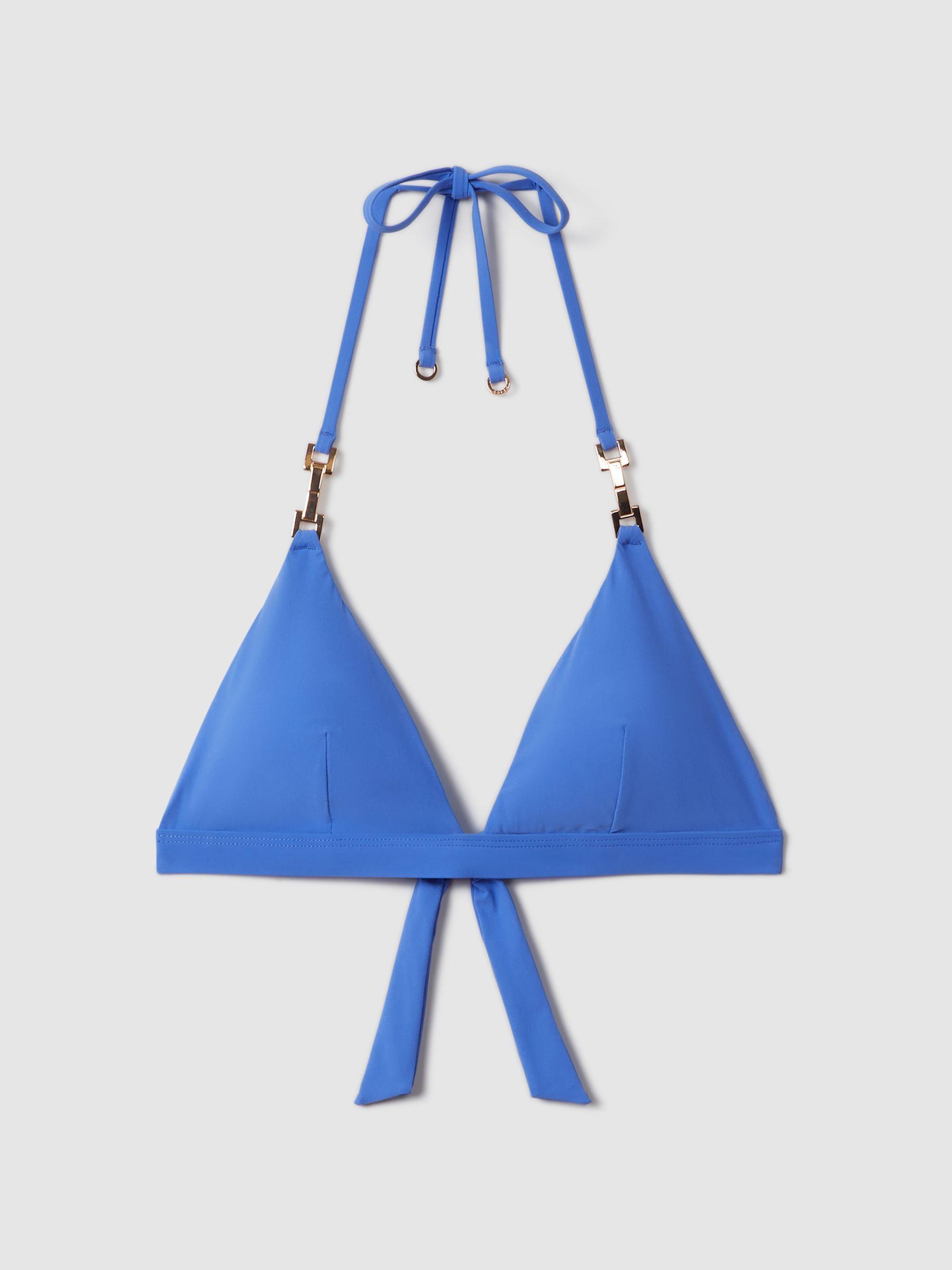 Triangle Halter Neck Bikini Top in Light Blue Product Image