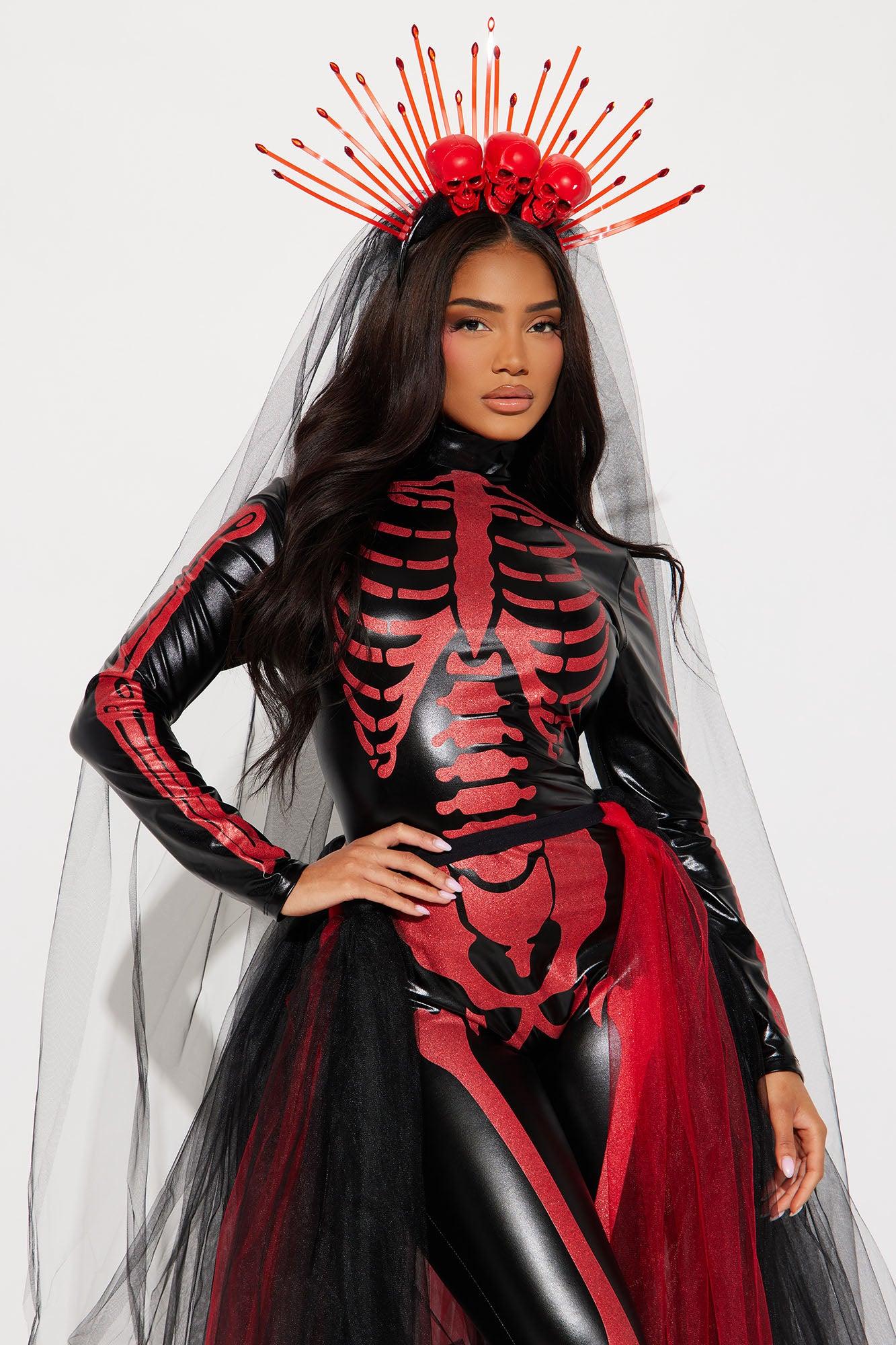 Queen Of Death 3 Piece Costume Set - Black/Red Product Image