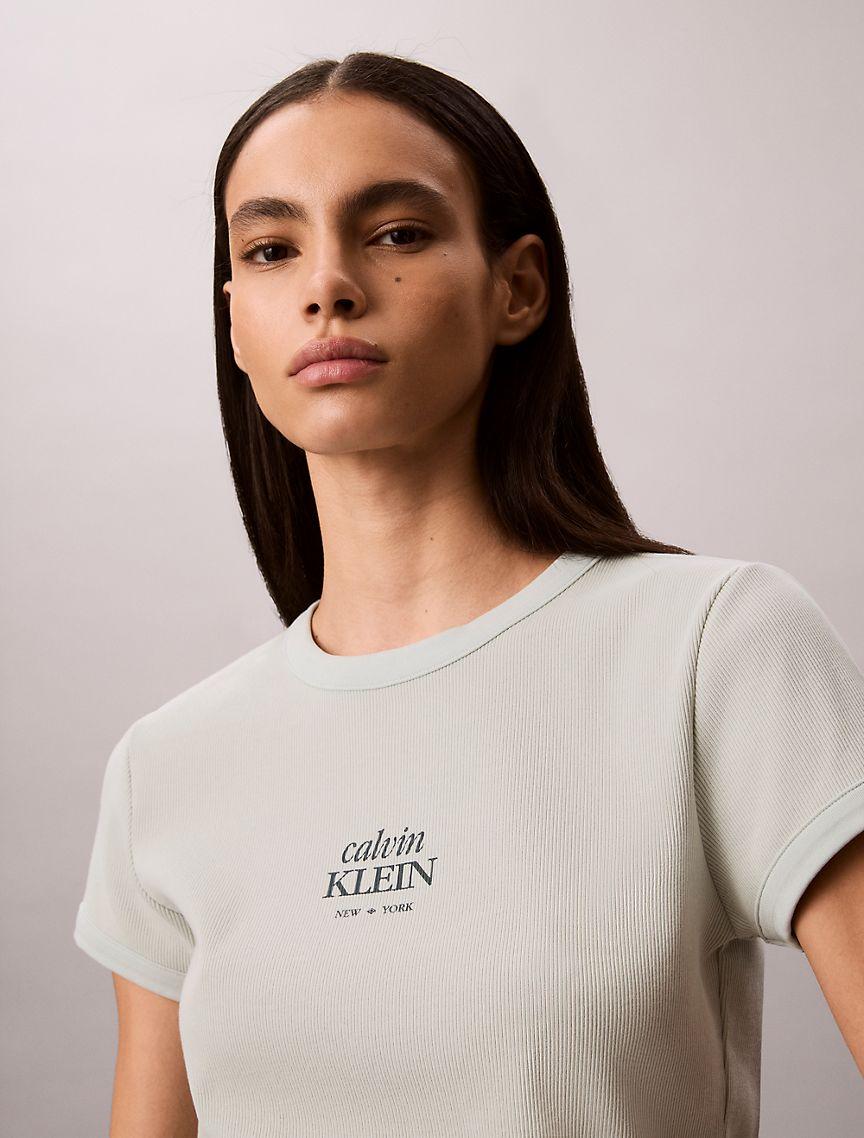 Logo Graphic Rib Slim T-Shirt Product Image