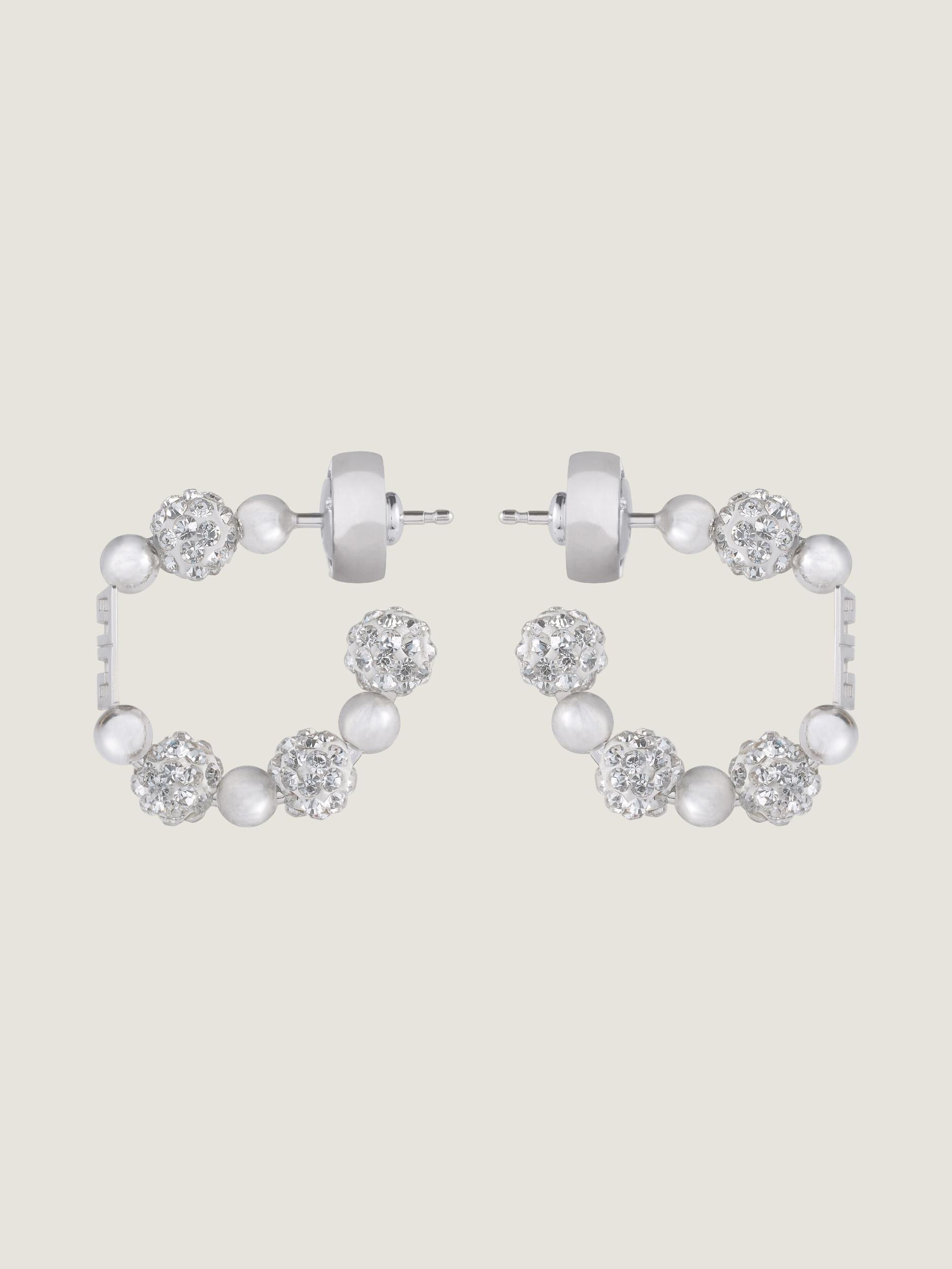 4G earrings in metal with crystals Product Image