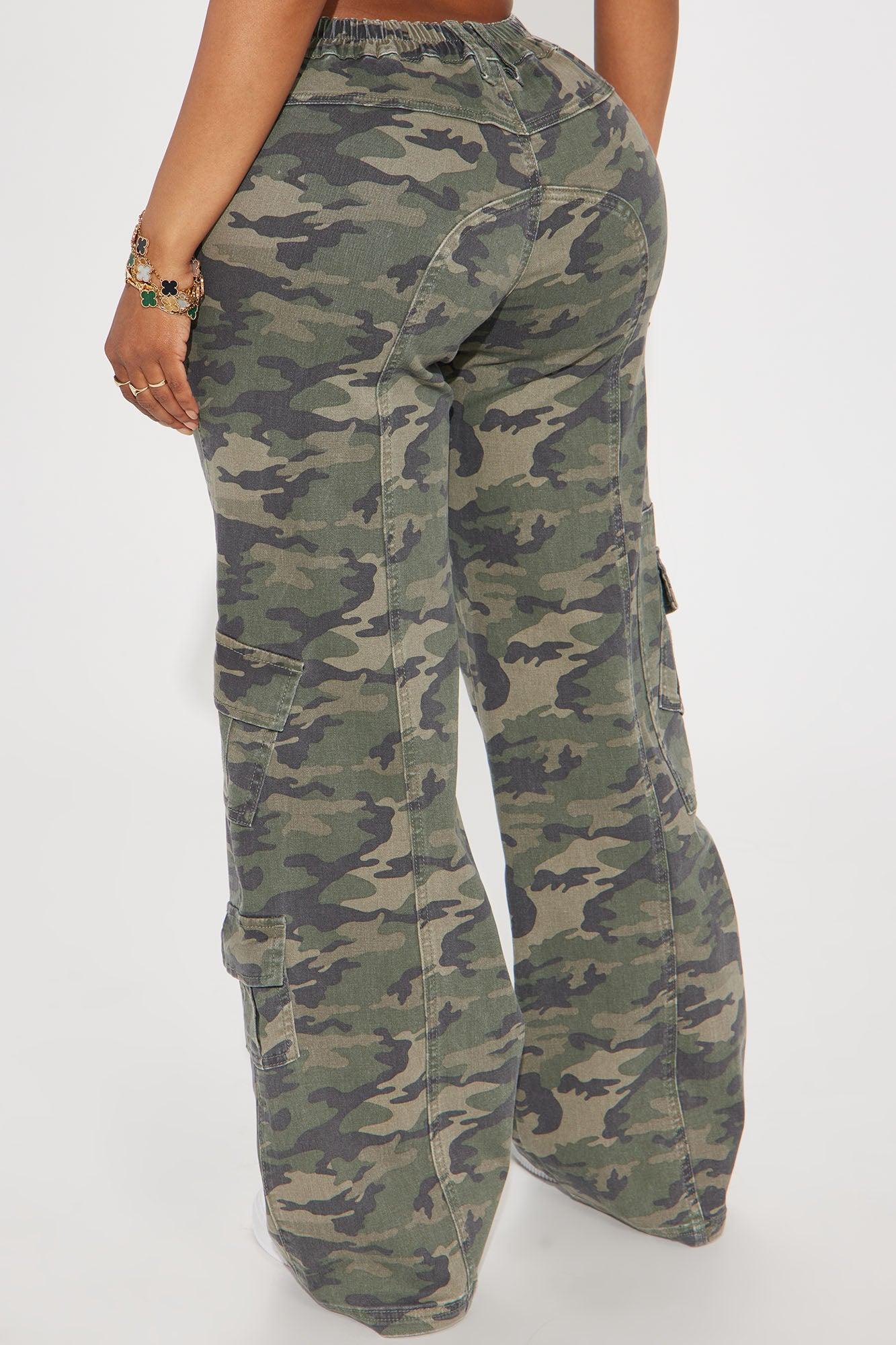 Berkely Washed Camo Cargo Pant - Olive/combo Product Image
