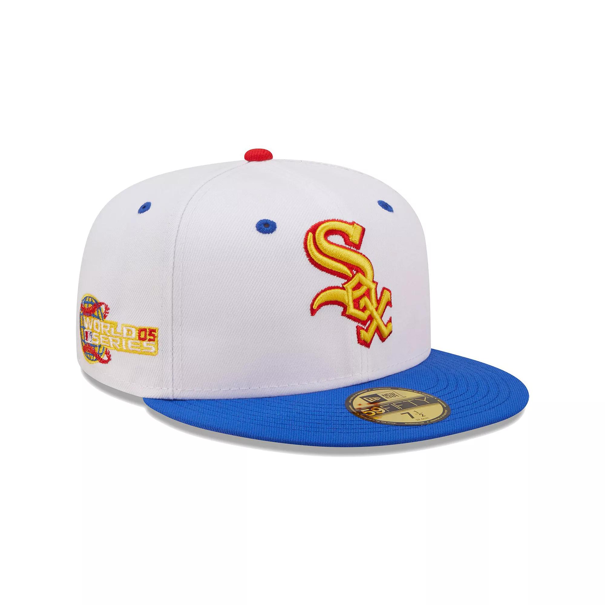 Men's New Era White/Royal Chicago White Sox 2005 World Series Cherry Lolli 59FIFTY Fitted Hat,  Product Image