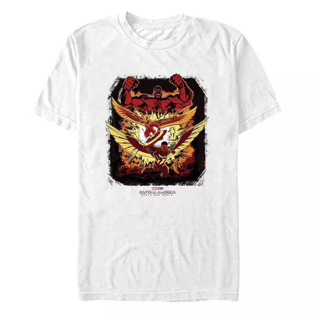 Men's Marvel Captain America Brave New World Explosion Poster Graphic Tee,  Product Image