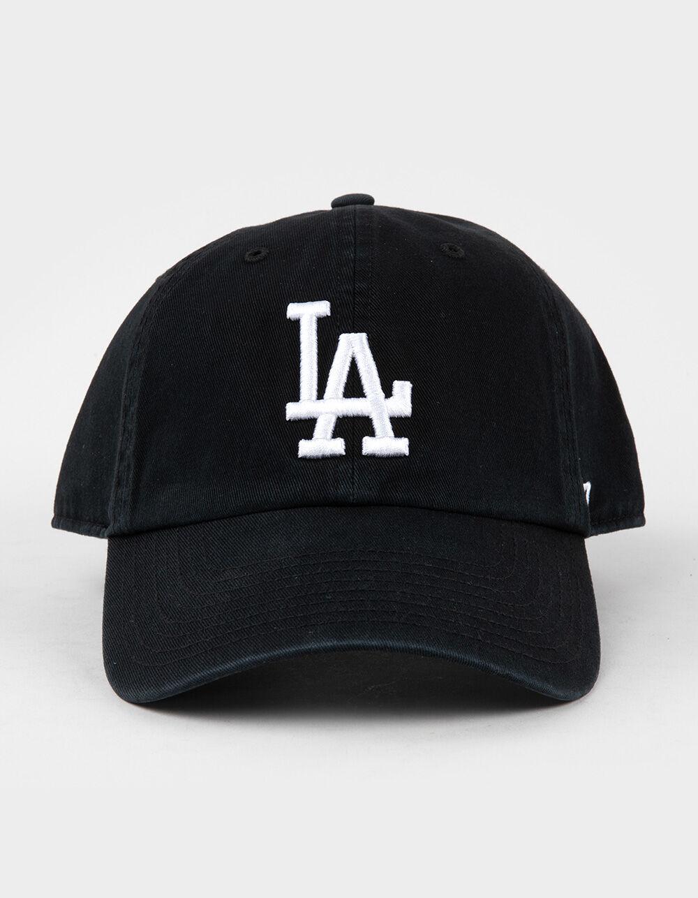 47 BRAND Los Angeles Dodgers '47 Clean Up Strapback Hat - BLACK/WHITE Product Image