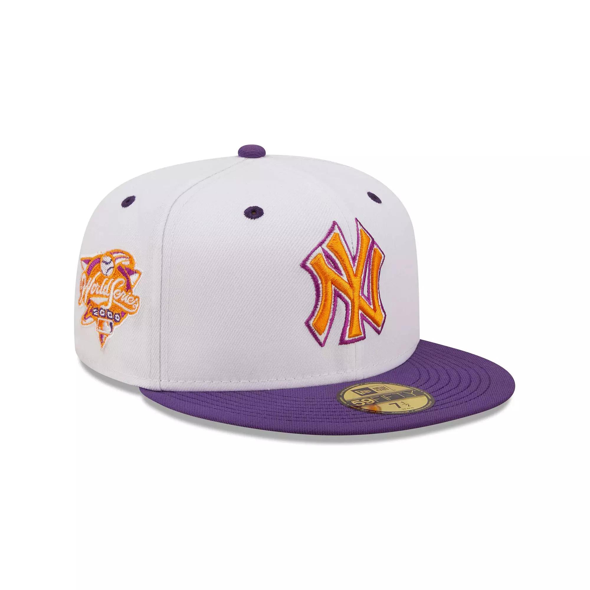 Men's New Era White/Purple New York Yankees 2000 World Series Grape Lolli 59FIFTY Fitted Hat, Size: 7 5/8 Product Image