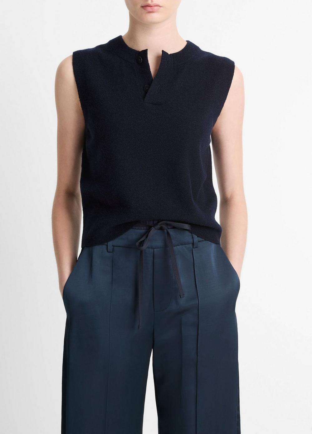 Wool-Blend Henley Shell Product Image