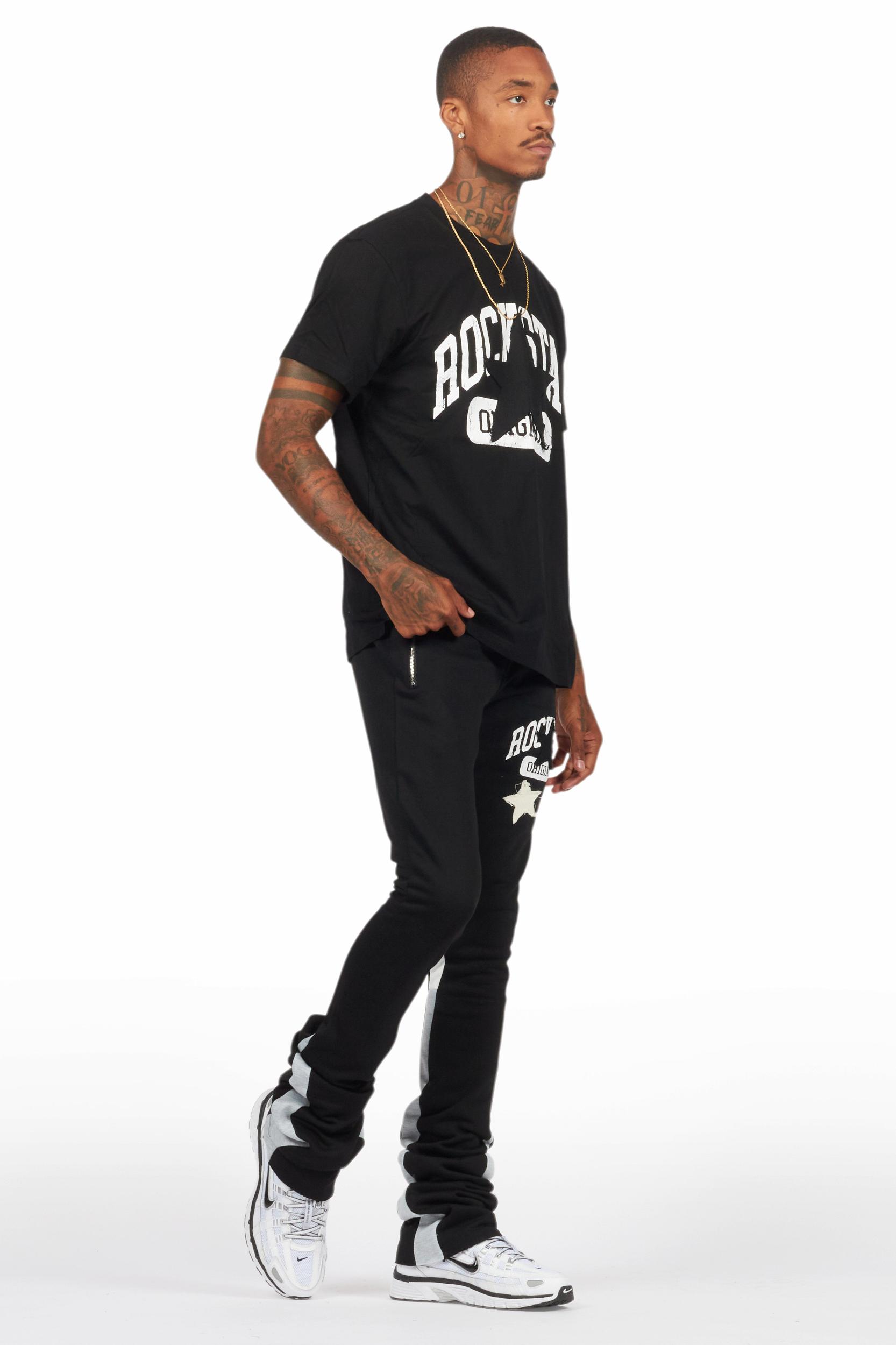 Mallor Black T-Shirt/Stacked Track Set Male Product Image
