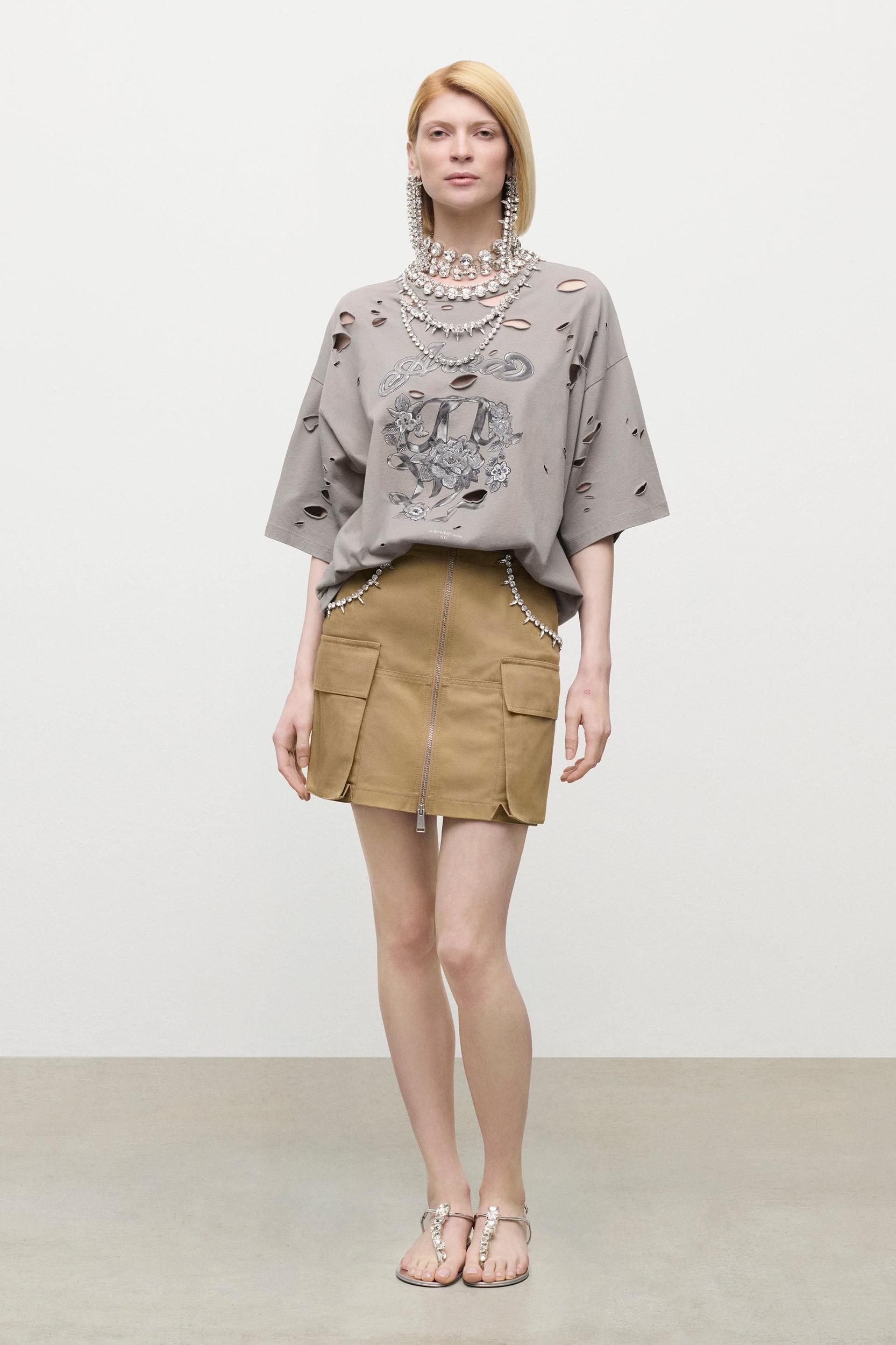 Crystal Pocket Cargo Mini Skirt Product Image