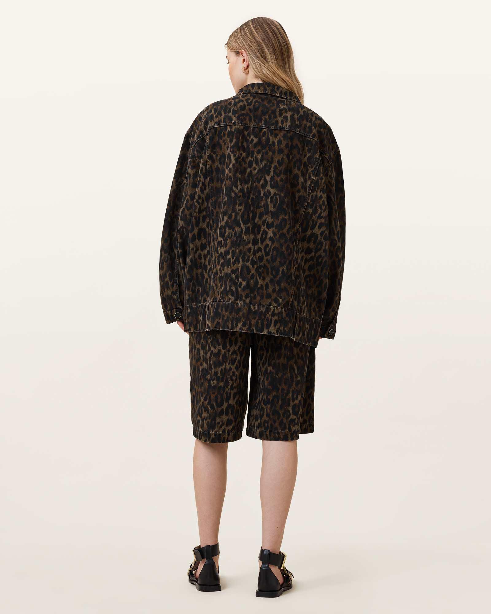Louie Leopard Print Long Shorts Product Image