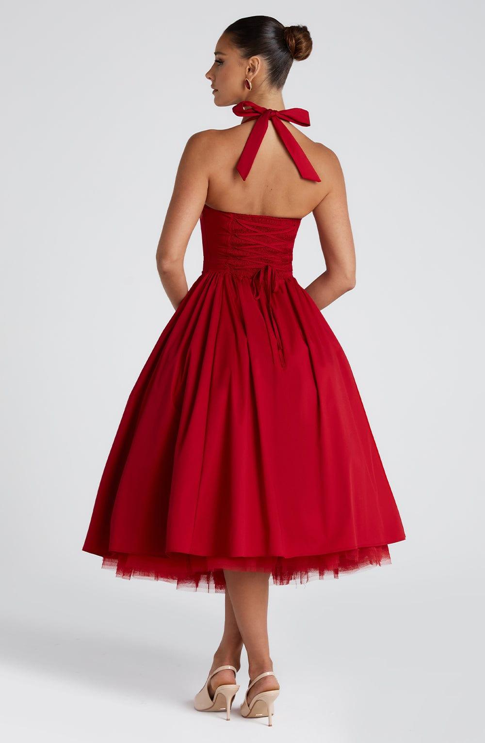 Cressida Midi Dress - Red Product Image