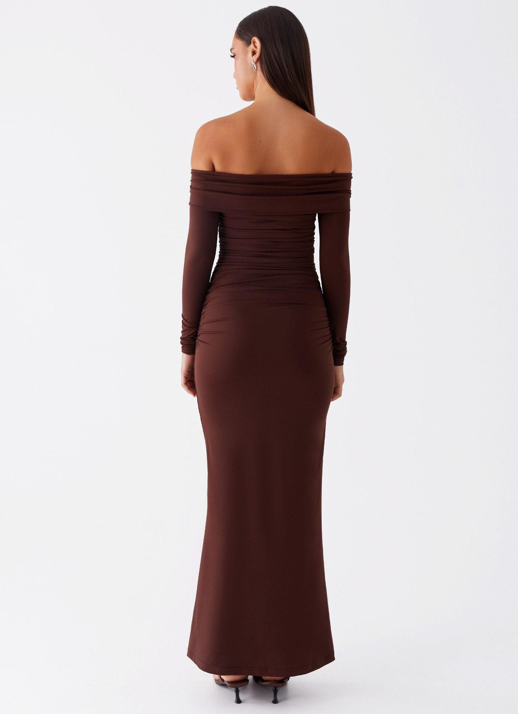 Rudy Long Sleeve Maxi Dress - Chocolate Product Image
