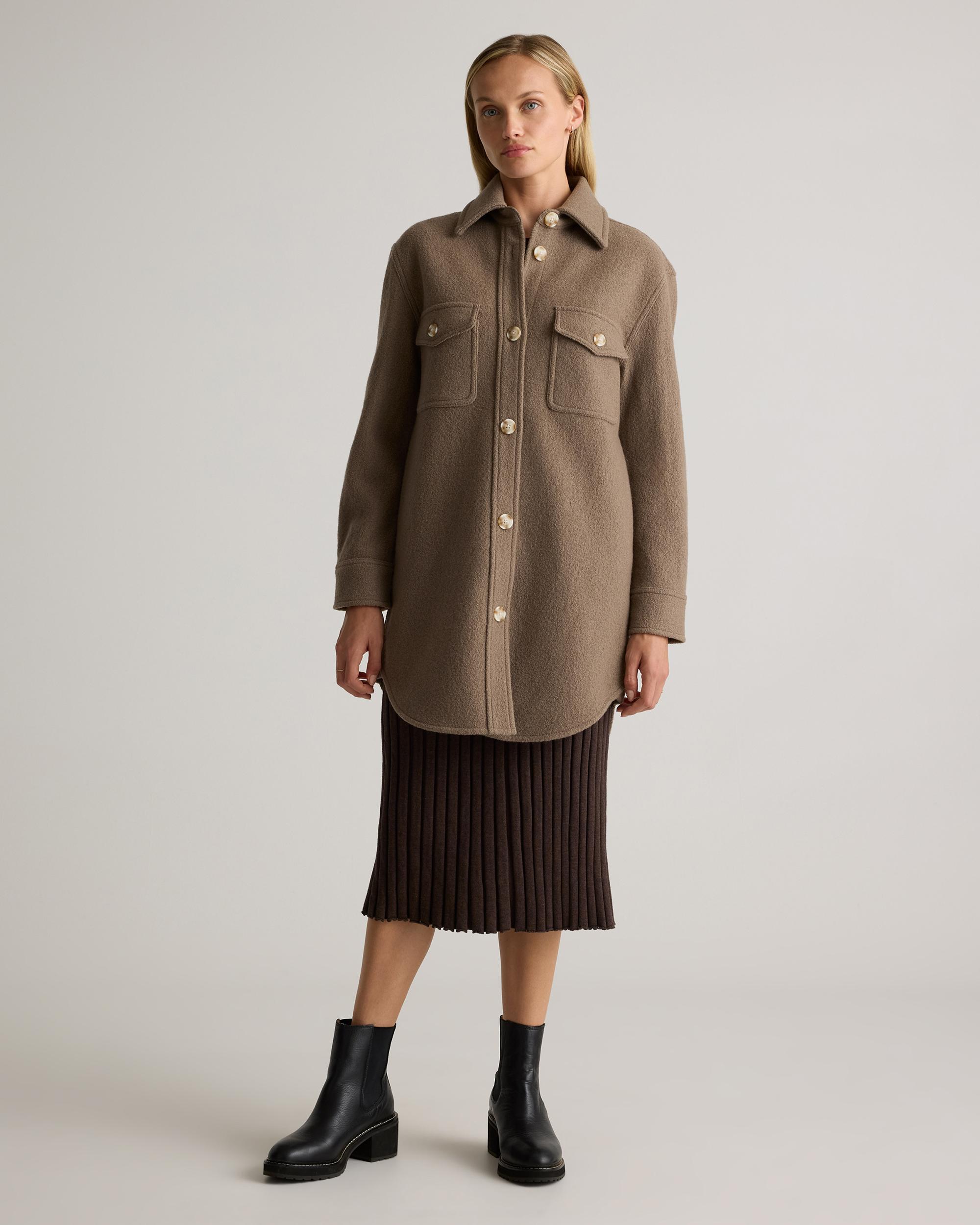 Quince | Women's 100% Merino Wool Long Shirt Jacket Size XL Product Image