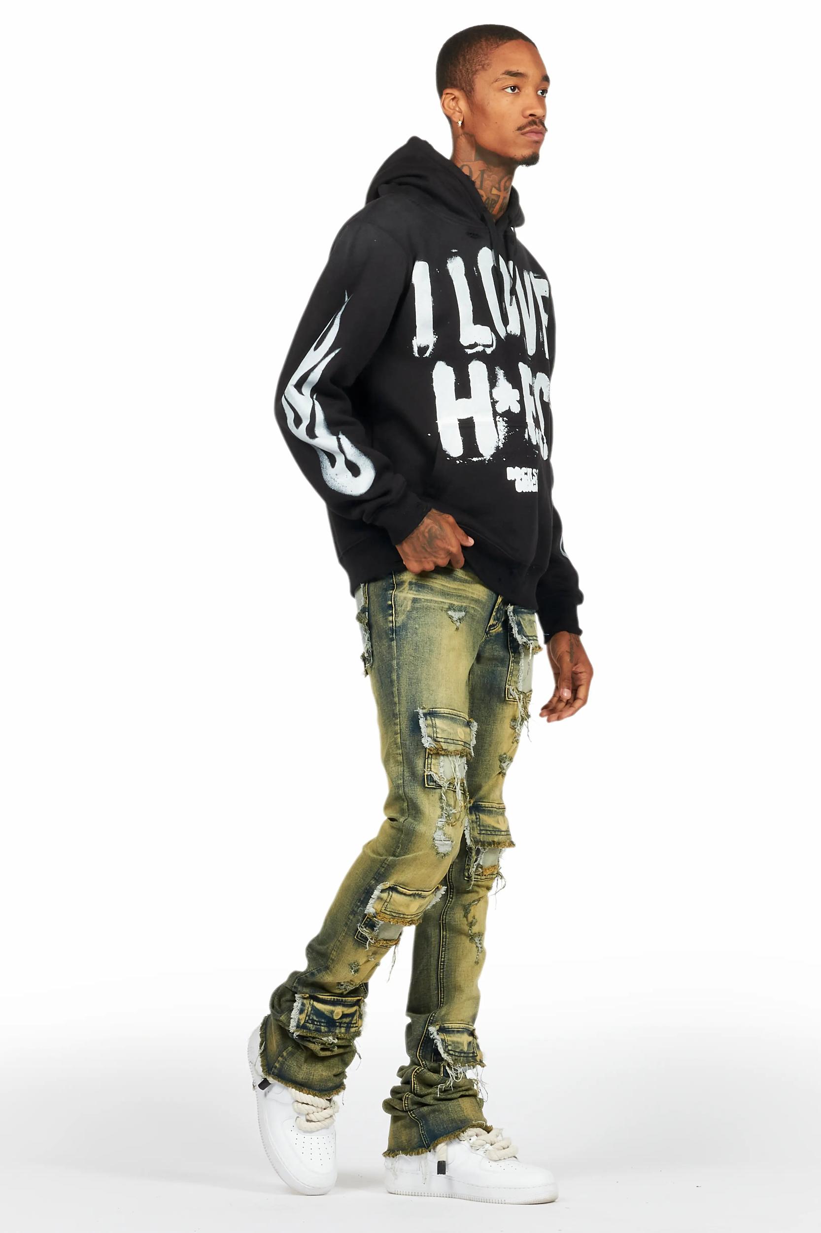 Petrus Tint Wash Super Stacked Flare Jean Male Product Image