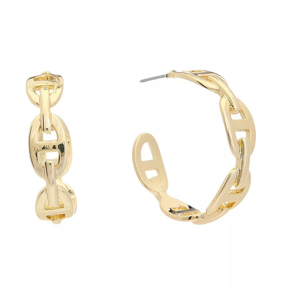 Juvell 18k Gold Plated Openwork Hoop Earrings, Women's, Gold Tone Product Image