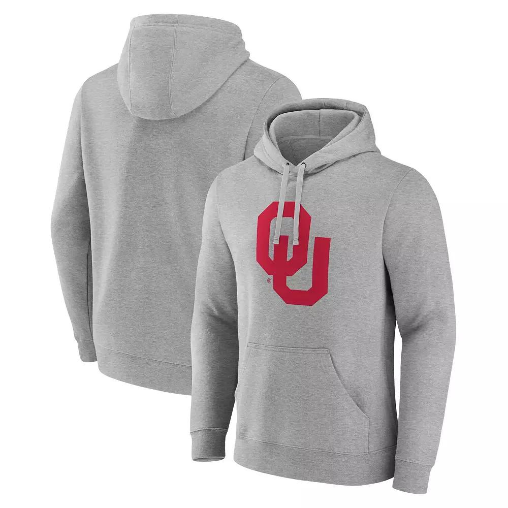 Men's Fanatics Gray Oklahoma Sooners Primary Logo Pullover Hoodie, Size: Medium, Grey Product Image