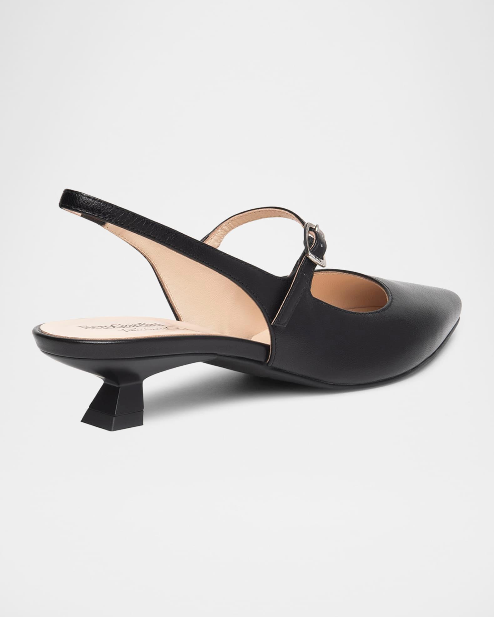 Leather Mary Jane Slingback Pumps Product Image