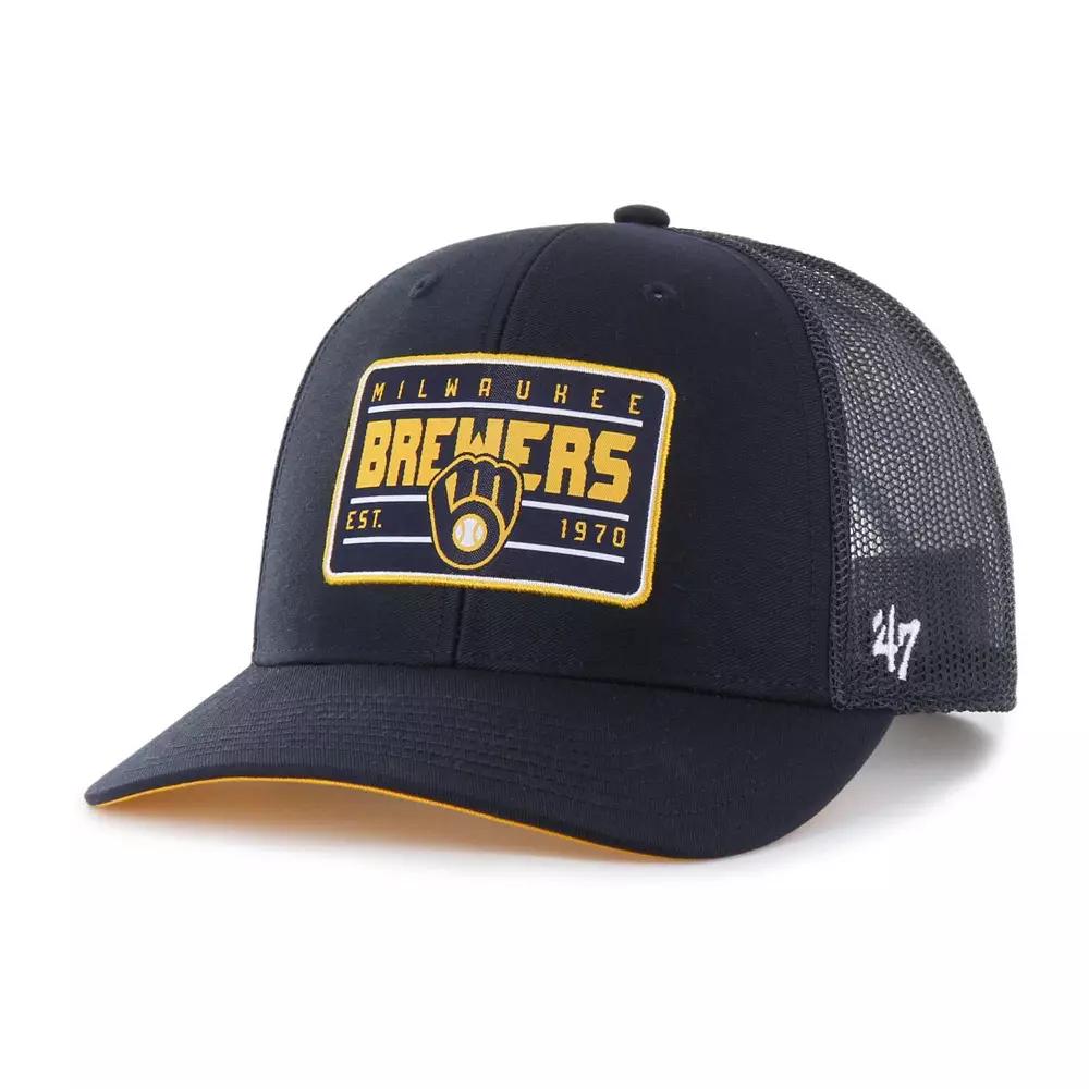Men's '47 Navy Milwaukee Brewers Hardline Trucker Adjustable Hat, Blue Product Image