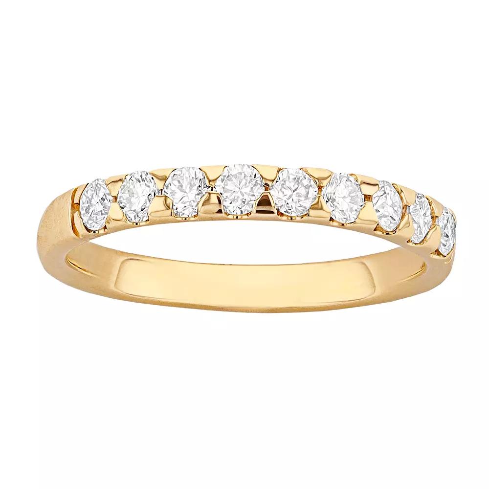 Radiant Fire 14k Gold 1/2 Carat T.W. 9-Stone Lab-Created Moissanite Wedding Band, Womens Product Image