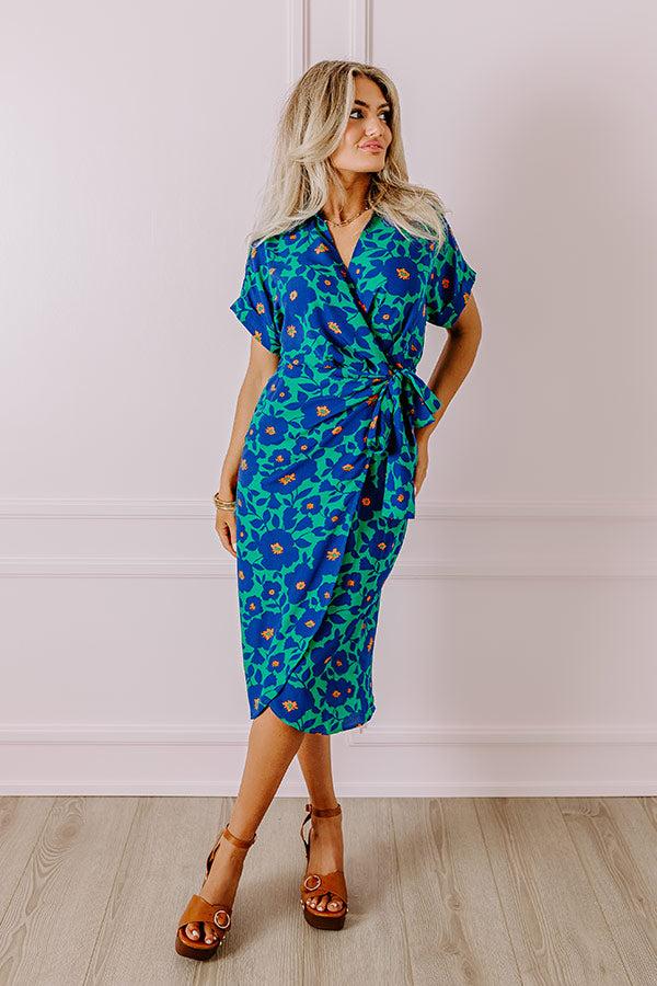 Botanical Garden Wrap Midi in Green Product Image