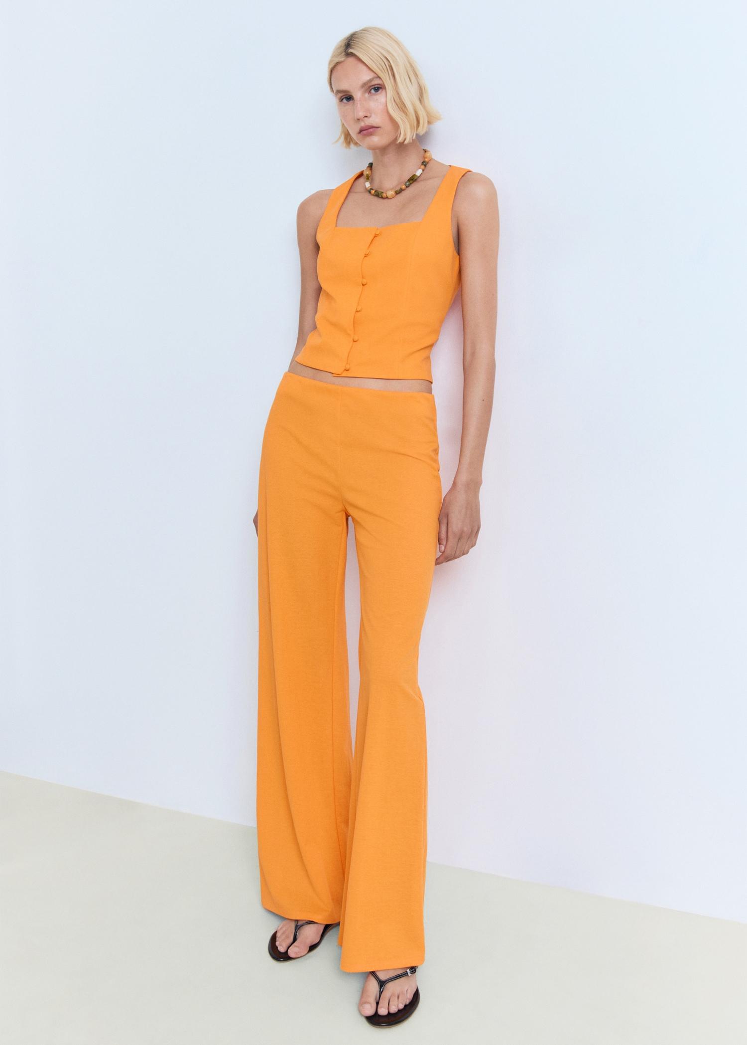 Buttons cotton top - Women | MANGO USA Product Image