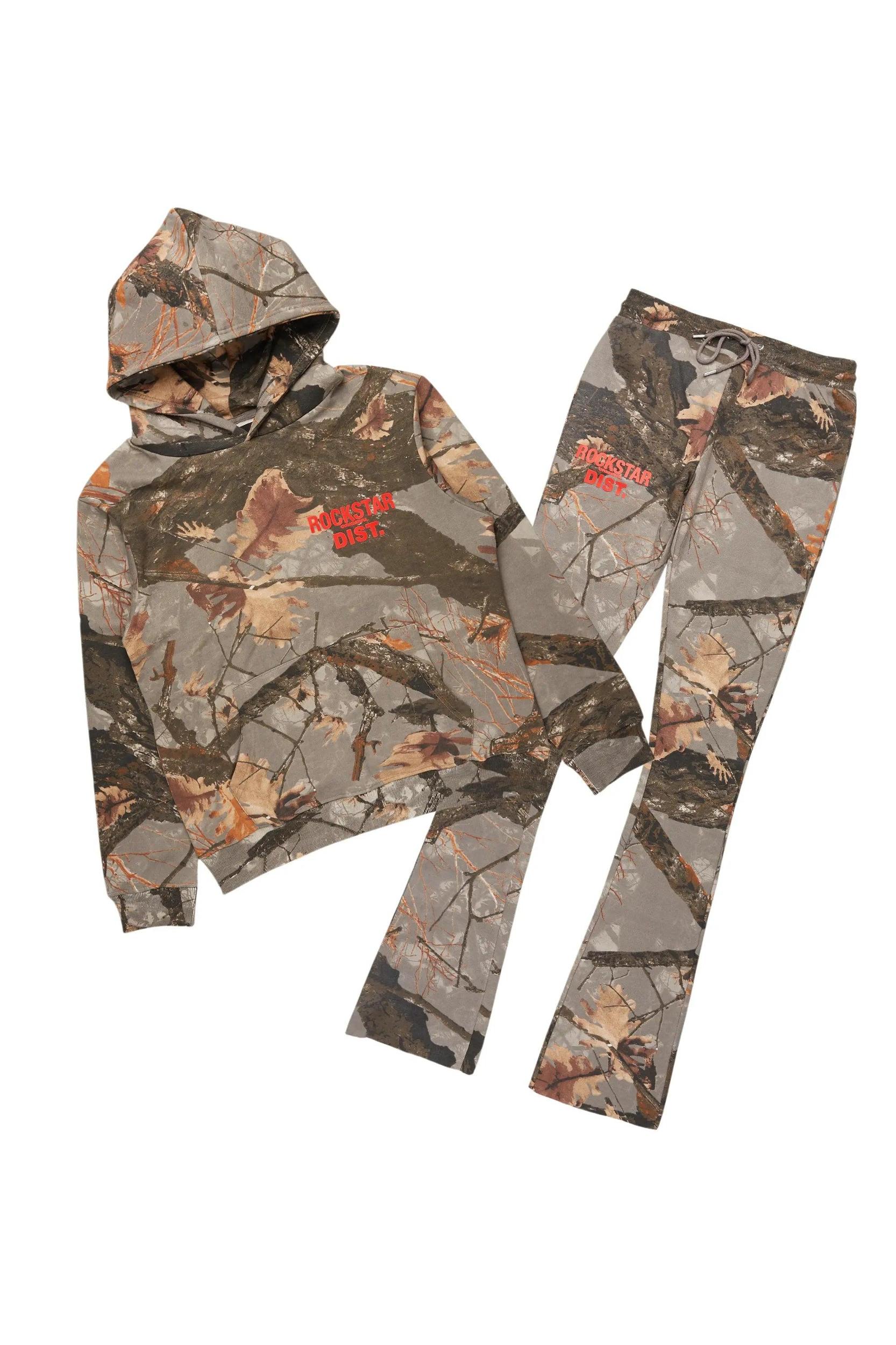 Tabby Beige Graphic Stacked Flare Track Set Male Product Image