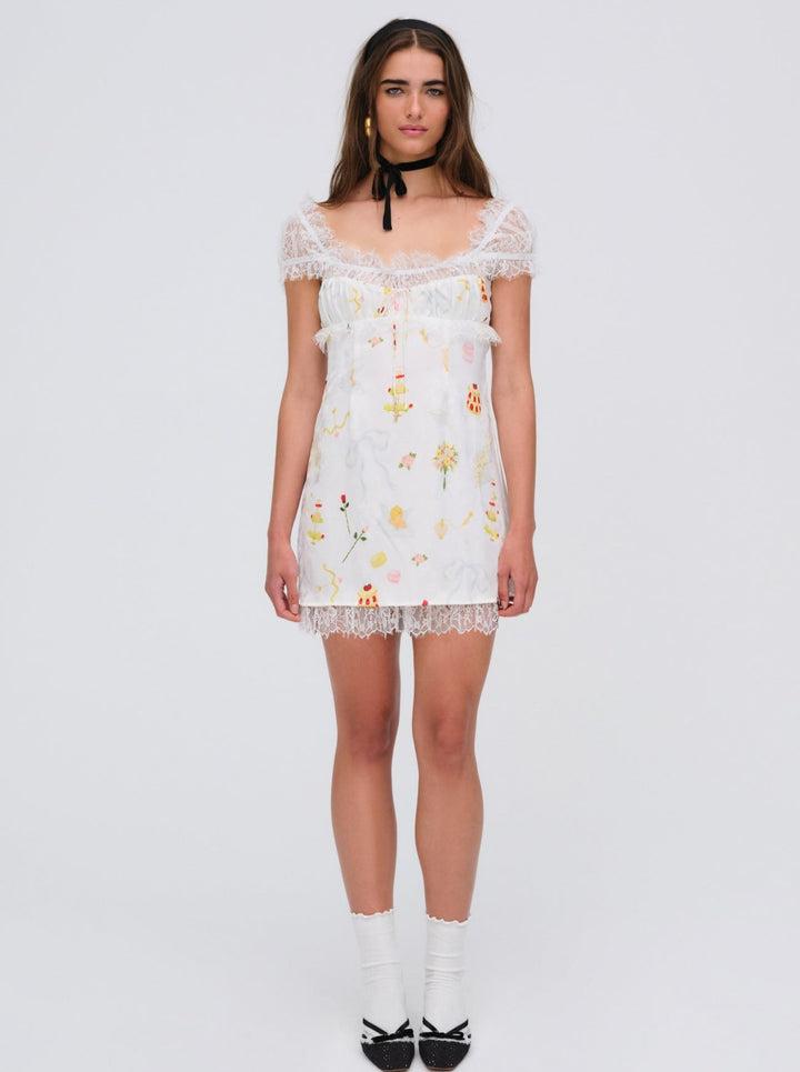 Jeannine Mini Dress — White Product Image