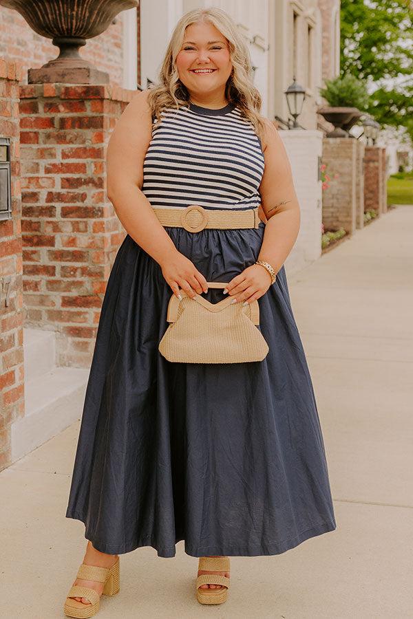 Brunch On The Pier Stripe Mid Dress Curves Product Image