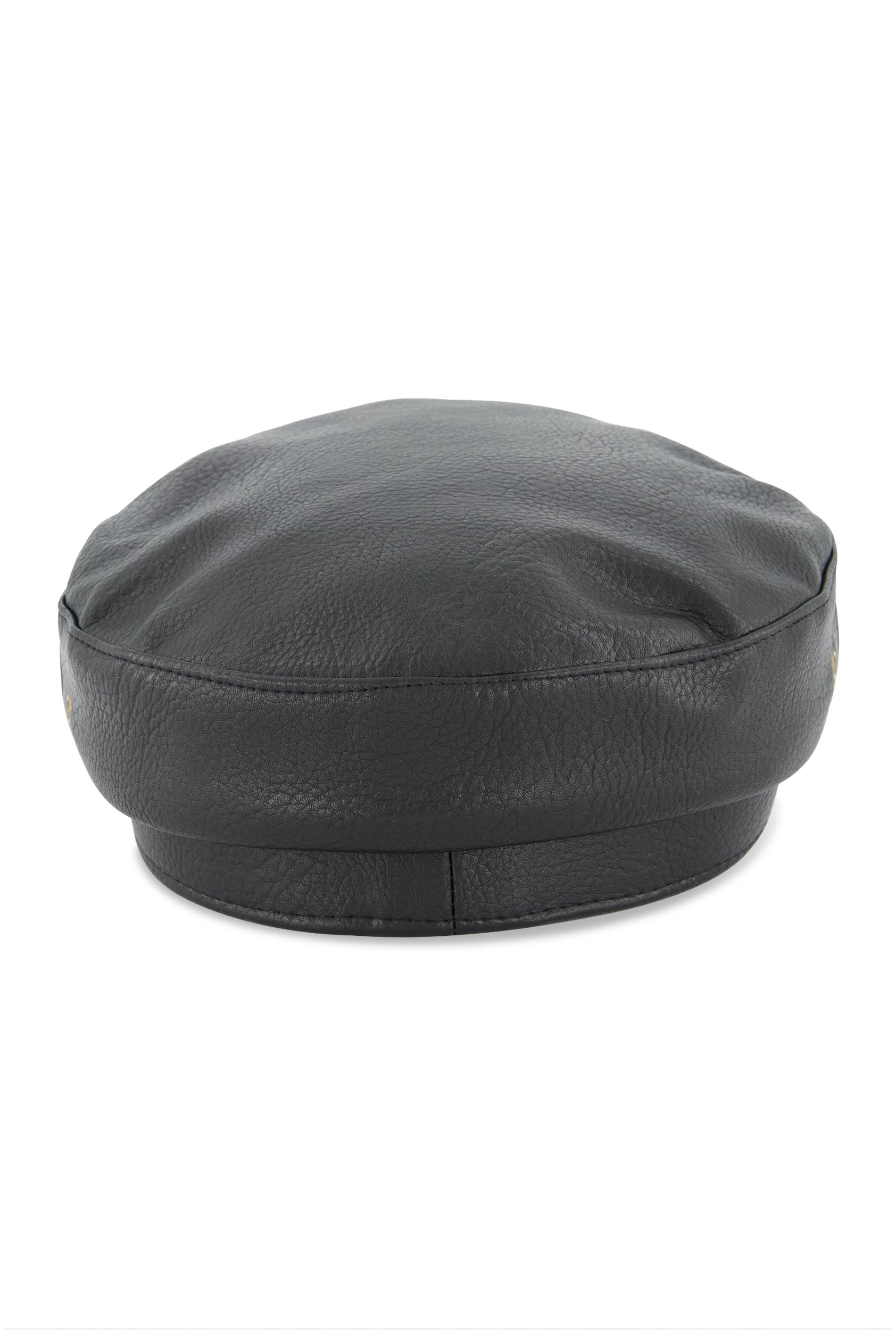 Faux Leather Cabbie Hat Female Product Image