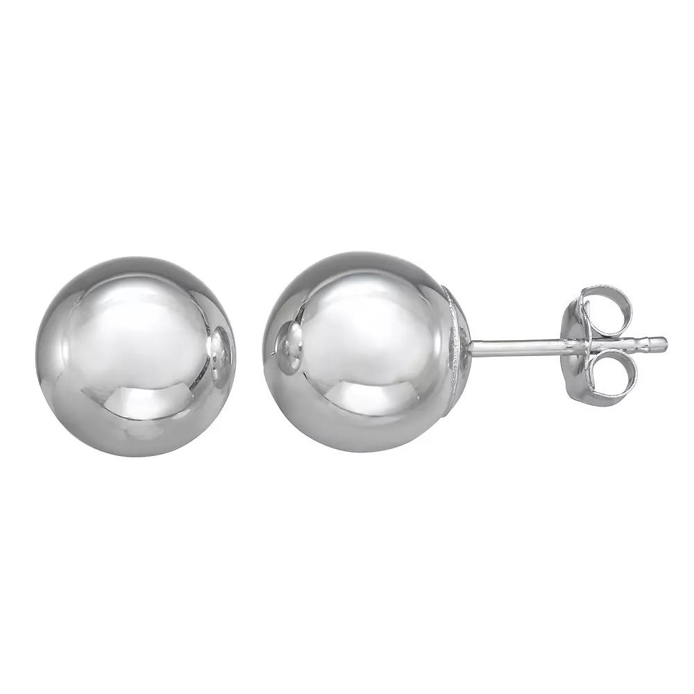Forever 14K White Gold Ball Earrings, Women's, 14k Whgold Product Image