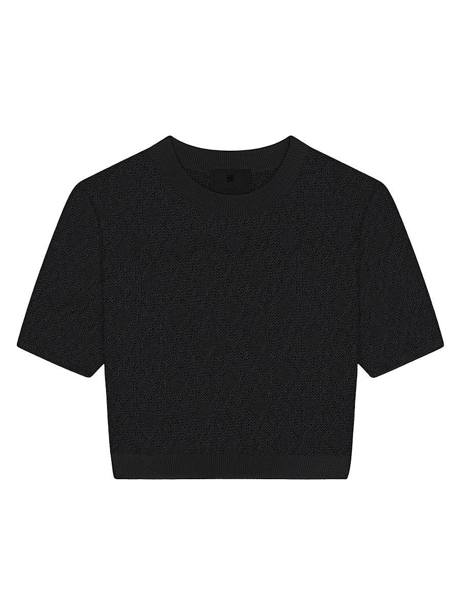 Womens Cropped Sweater in Monogram 72 Jacquard Product Image