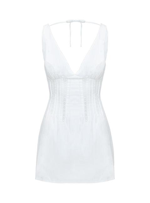 Austria Drop Waist Mini Dress White Product Image