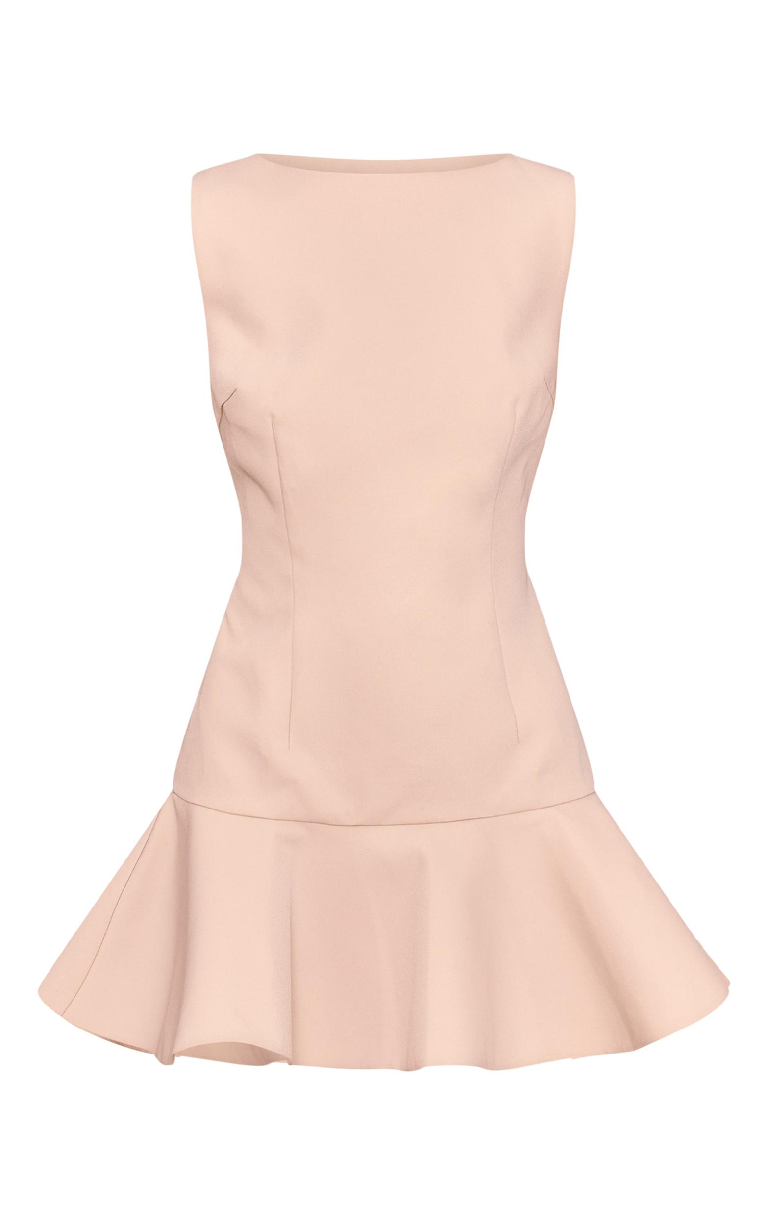 Premium Sand Racer Frill Hem Bodycon Dress Product Image