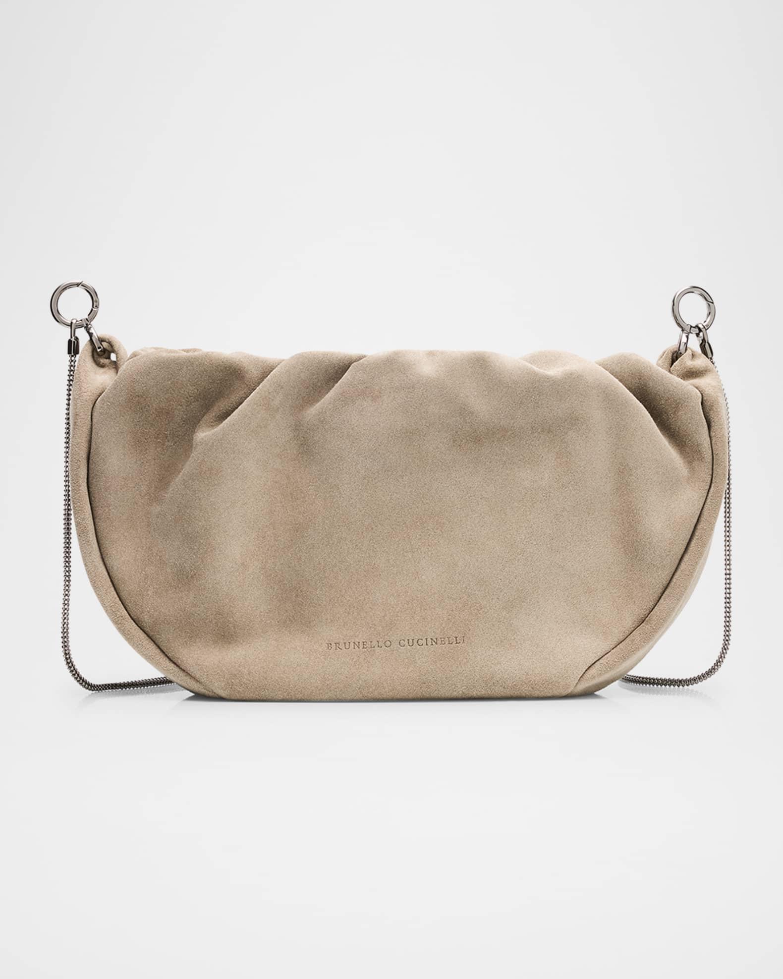 Monili Ruched Suede Shoulder Bag Product Image