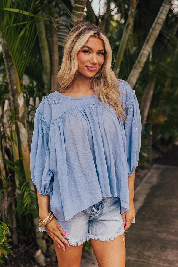 Serenity Song Babydoll Top In Sky Blue Product Image