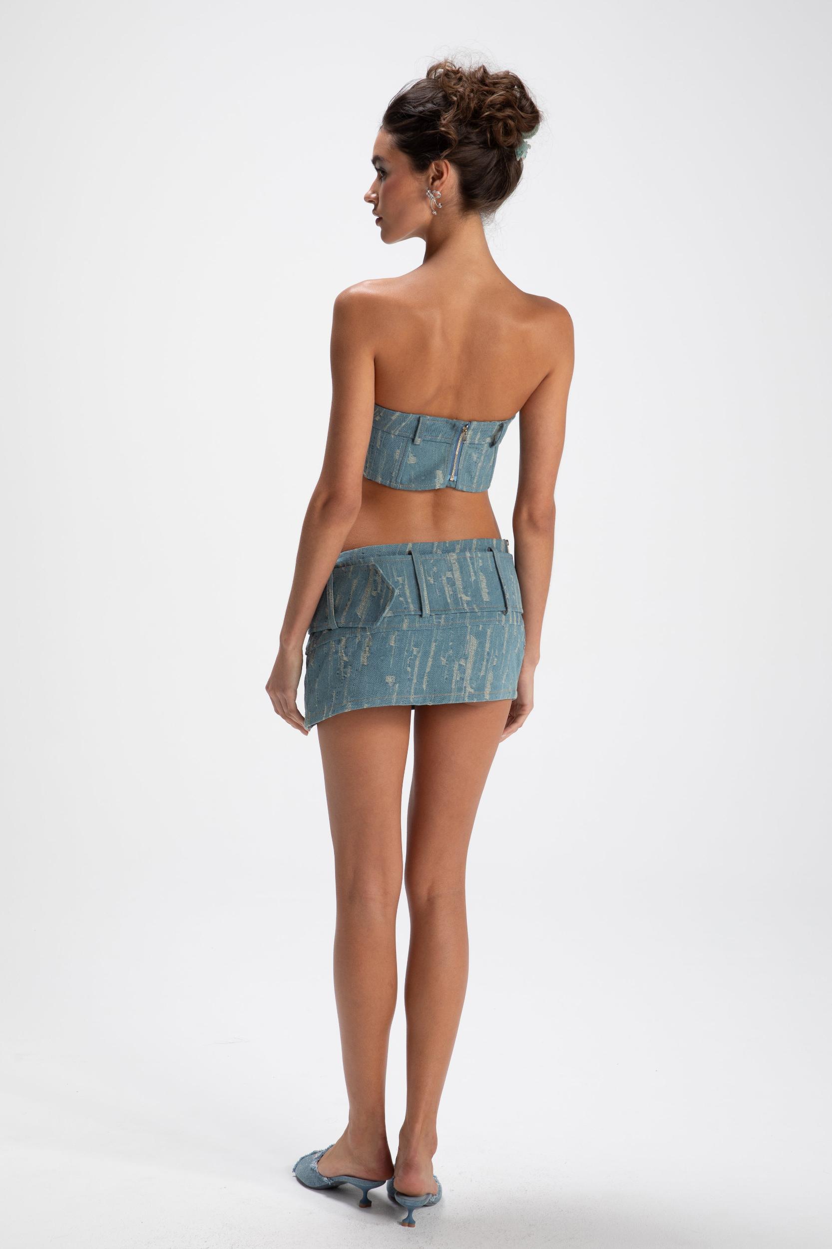 Claire Denim Mini Skirt (Final Sale) Product Image