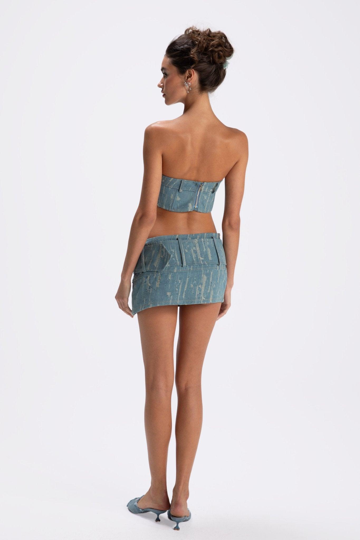 Claire Denim Mini Skirt (Final Sale) Product Image