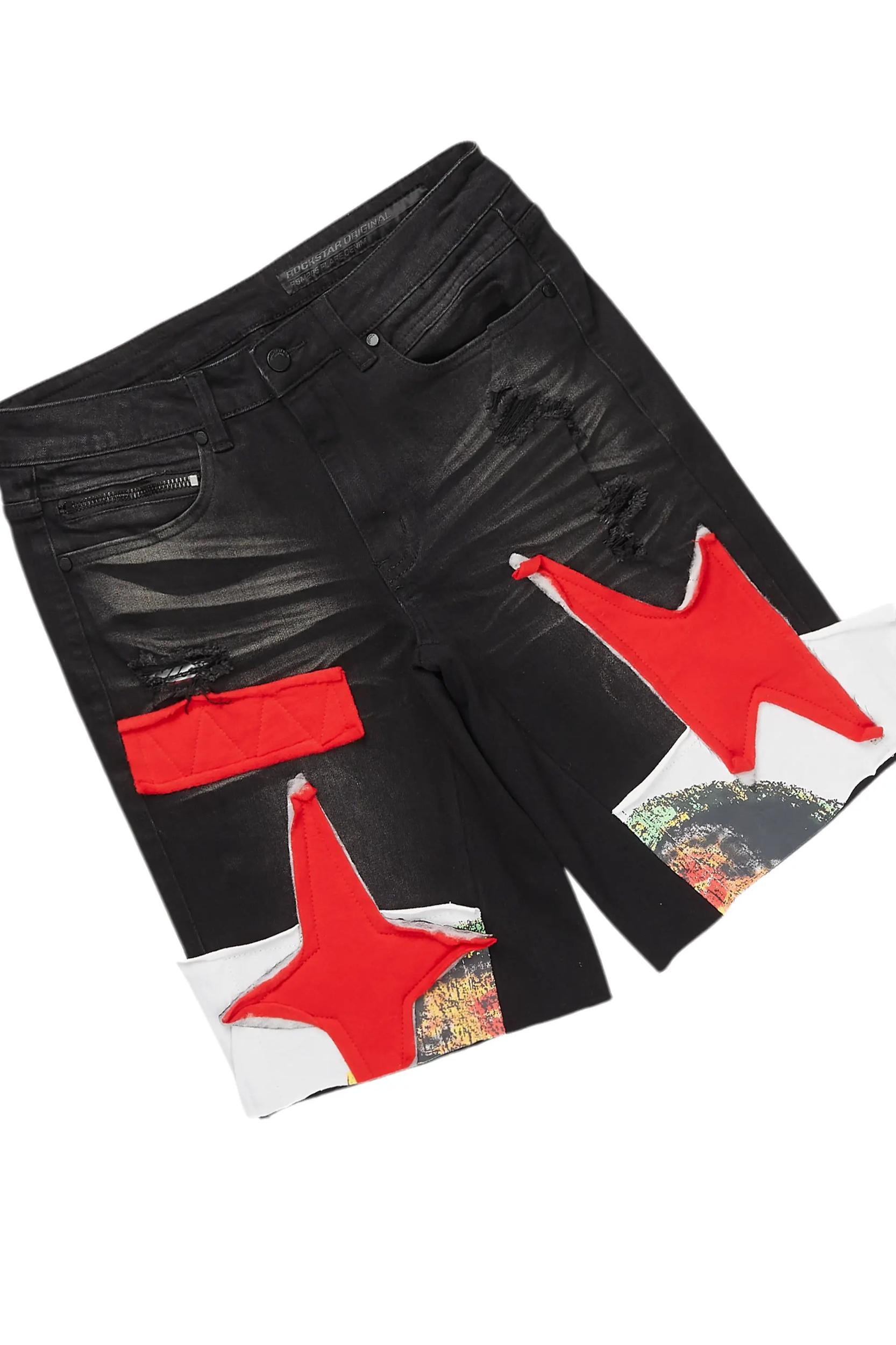 Brett Black T-Shirt/Denim Short Set Male Product Image